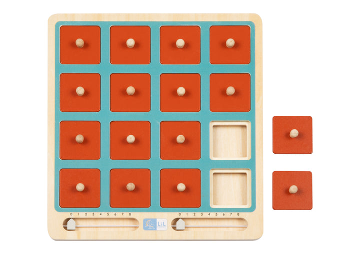 Lil Crescent Muslim Memory Game ergonomic wooden knob on tile — easy-grip design for small hands, FSC-certified sustainable wood, ages 3 and up